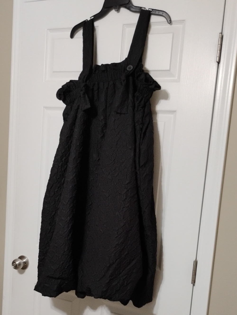 Black Textured Sleeveless Sundress